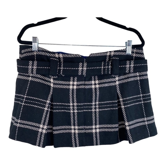 Vintage AE Y2K School Girl plaid ultra mini wool blend skirt Size 12 - Picture 9 of 10
